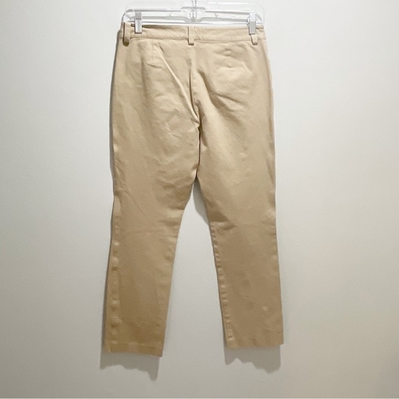 LAUREN RALPH LAUREN Women’s Beige Equestrian Theme Skinny Pants Horse Bit Sz 2P - Picture 2 of 7